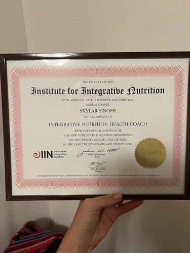 Institute for Integrative Nutrition Health Coach certificate